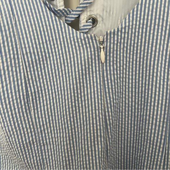 {Staud} 🔷 X Striped and Solid Catalina lace up dress - Picture 6 of 7